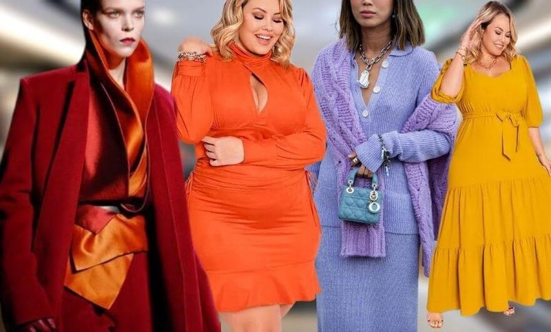 quatro mulheres lado a lado com roupas das cores do inverno de 2022